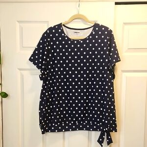 Lands End Navy Polka Dot Women's Swim Top